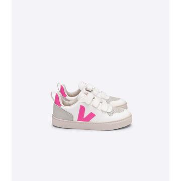 Kids' Veja V-10 CWL Shoes White/Pink | ZA 786UZG